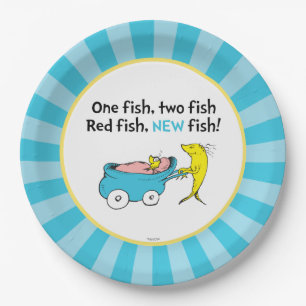 Dr. Seuss Eén Vis - Jongens Baby Shower Papieren Bordje
