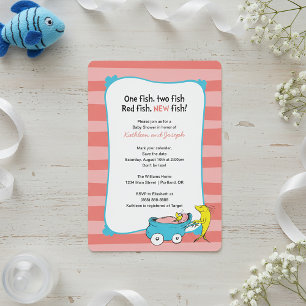 Dr. Seuss Eén Vis - Meisje Baby Shower Kaart