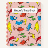 Dr. Seuss | Één Vis Twee Vis Patroon Tekening Notitieboek (Voorkant)