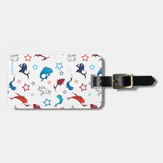 Dr. Seuss | één vis twee vis ster patroon Bagagelabel (Voorkant horizontaal)