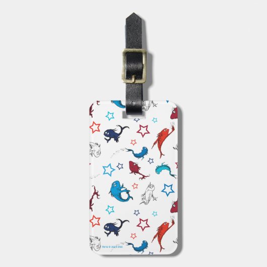 Dr. Seuss | één vis twee vis ster patroon Bagagelabel (Voorkant verticaal)