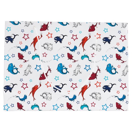 Dr. Seuss | één vis twee vis ster patroon Groot Cadeauzakje (Achterkant)