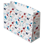 Dr. Seuss | één vis twee vis ster patroon Groot Cadeauzakje (Achterkant Gekanteld)