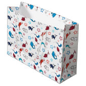 Dr. Seuss | één vis twee vis ster patroon Groot Cadeauzakje (Voorkant Gekanteld)