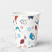 Dr. Seuss | één vis twee vis ster patroon Papieren Bekers (Achterkant)