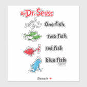 Dr. Seuss| Eén vis twee vis -  Sticker (Vel)