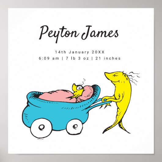 Dr. Seuss | Gegevens over de geboorte van één vis Poster (Voorkant)