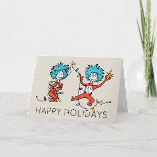 Dr. Seuss Grinch Ding Eén Ding Twee Dansen Feestdagen Kaart