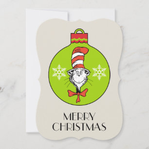 Dr. Seuss Grinch Kat in de Hoed Ornament Feestdagenkaart