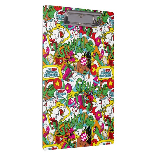 Dr. Seuss | Grinch kleurrijk patroon Klembord (Rechts)