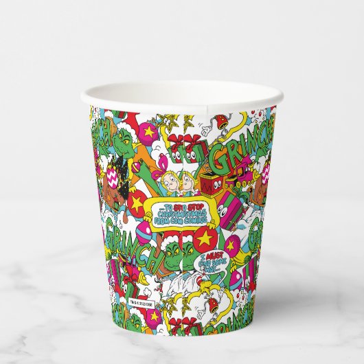 Dr. Seuss | Grinch kleurrijk patroon Papieren Bekers (Rechts)
