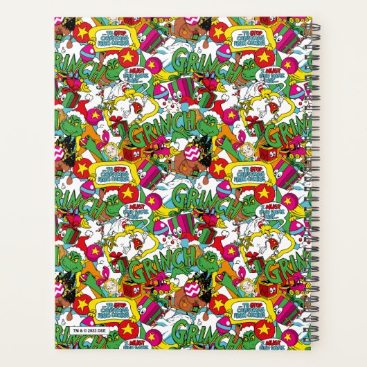 Dr. Seuss | Grinch kleurrijk patroon Planner (Achterkant)