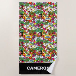 Dr. Seuss Grinch kleurrijk patroon Strandlaken