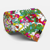 Dr. Seuss | Grinch kleurrijk patroon Stropdas (Opgerold)
