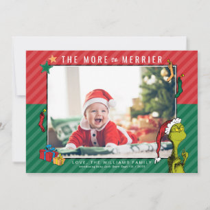 Dr. Seuss   Grinch Nieuwe Baby Foto Vakantie Feestdagenkaart