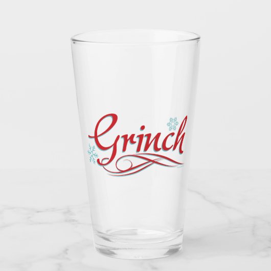 Dr. Seuss | Grinch - Rode en Blauwe Schrift Glas (Voorkant)