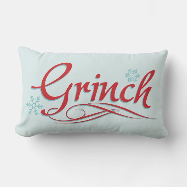 Dr. Seuss | Grinch - Rood en Blauw Script Kussen (Voorkant)