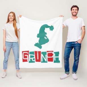 Dr. Seuss Grinch - rood en groen Fleece Deken
