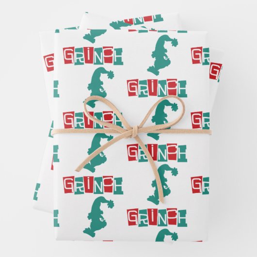 Dr. Seuss | Grinch - rood en groen Inpakpapier Vel (In situ)