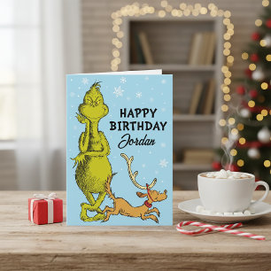 Dr. Seuss Grinch Winter Verjaardag Kaart