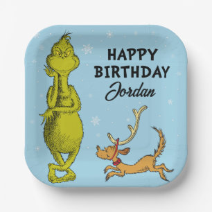 Dr. Seuss   Grinch Winter Verjaardag Papieren Bordje