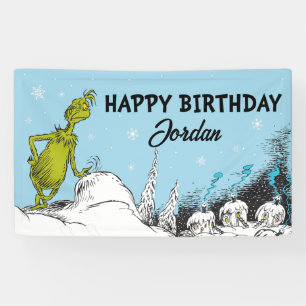 Dr. Seuss Grinch Winter Verjaardag Spandoek
