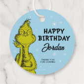 Dr. Seuss | Grinch Winter Verjaardags Favor Bedankjes Labels (Achterkant)
