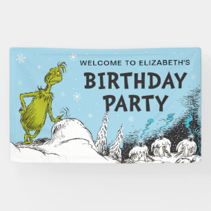 Dr. Seuss Grinch Winter Verjaardags Welkom Spandoek