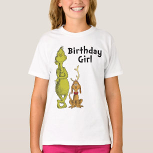 Dr. Seuss Grinch Winter Verjaardagsmeisje T-shirt