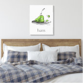 Dr. Seuss | Groen Eet Ham Canvas Afdruk (Insitu (Slaapkamer))