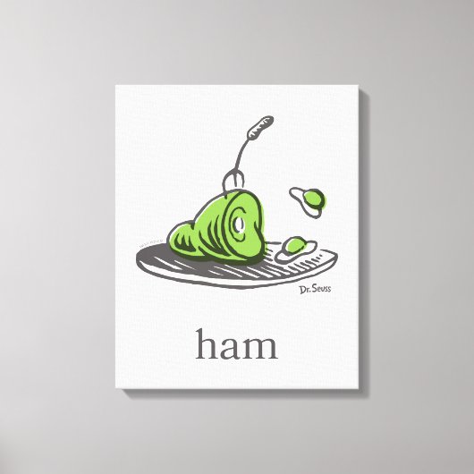 Dr. Seuss | Groen Eet Ham Canvas Afdruk (Voorkant)