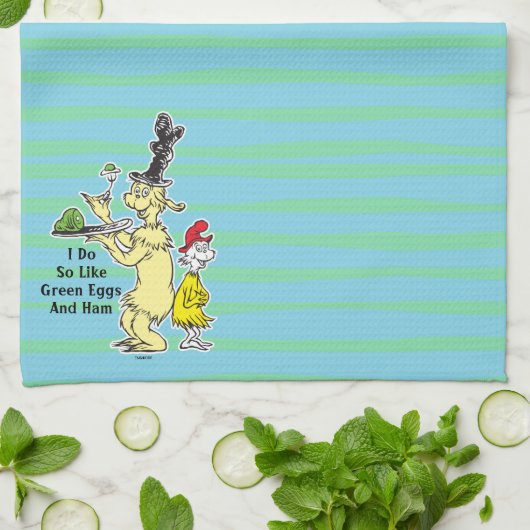 Dr. Seuss | Groene eieren en am | Vriend en Sam-I- Theedoek (Gevouwen)