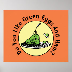 Dr. Seuss   Groene Eieren en Ham Icoon Poster