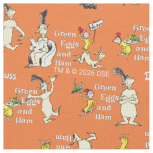 Dr. Seuss Groene Eieren en Ham Karakter Patroon Stof