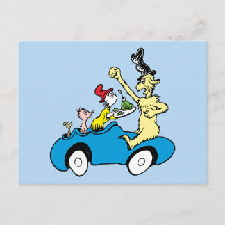 Dr. Seuss Groene Eieren en Ham Karakters in Auto Briefkaart