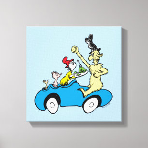 Dr. Seuss Groene Eieren en Ham Karakters in Auto Canvas Afdruk