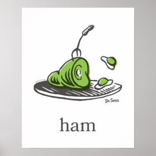 Dr. Seuss Groene eieren en ham Poster