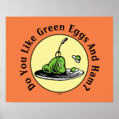 Dr. Seuss | Groene eieren en zwompictogram Poster (Voorkant)