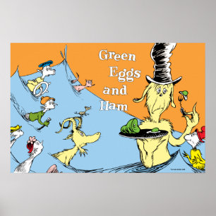 Dr. Seuss Groene Eieren & Ham Watertaferelen Poster