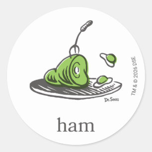 Dr. Seuss   Groene eieren met ham Ronde Sticker