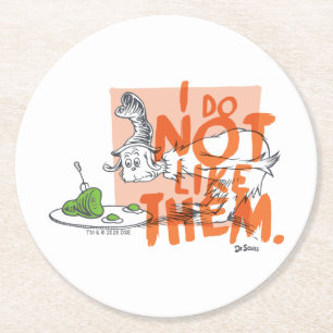 Dr. Seuss Guy-Am-I "Ik Hou Er Niet Van" Ronde Kartonnen Onderzetter