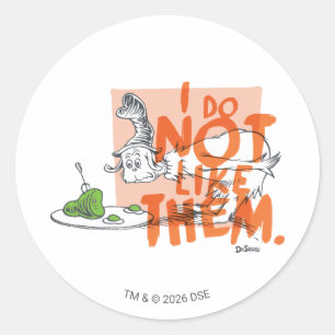 Dr. Seuss Guy-Am-I "Ik Hou Er Niet Van" Ronde Sticker