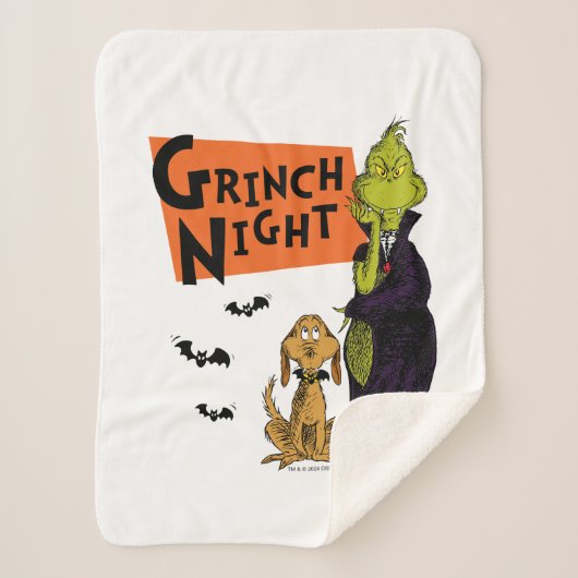 Dr. Seuss | Hallowen Grinch Night Graphic Sherpa Deken (Voorkant)