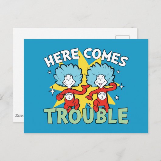 Dr. Seuss | Het eerste ding twee hier komt problem Briefkaart (Voorkant / Achterkant)