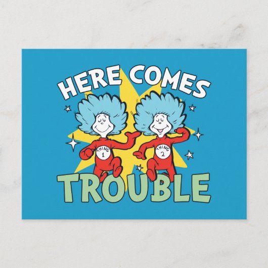 Dr. Seuss | Het eerste ding twee hier komt problem Briefkaart (Voorkant)