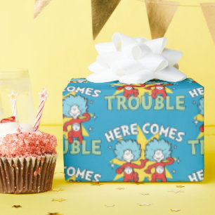 Dr. Seuss   Het eerste ding twee hier komt problem Cadeaupapier