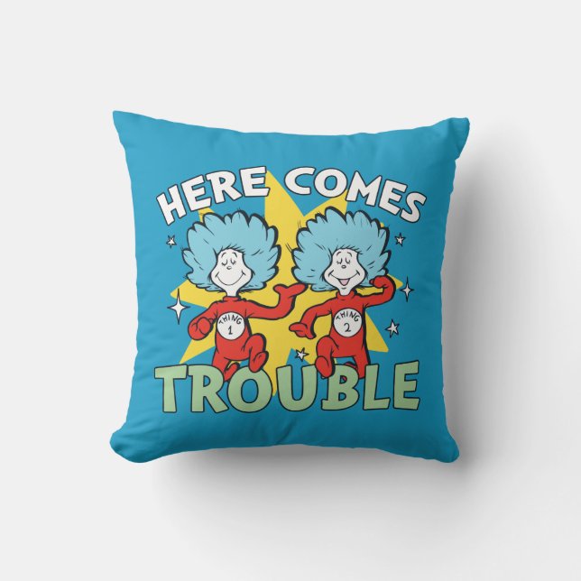 Dr. Seuss | Het eerste ding twee hier komt problem Kussen (Voorkant)