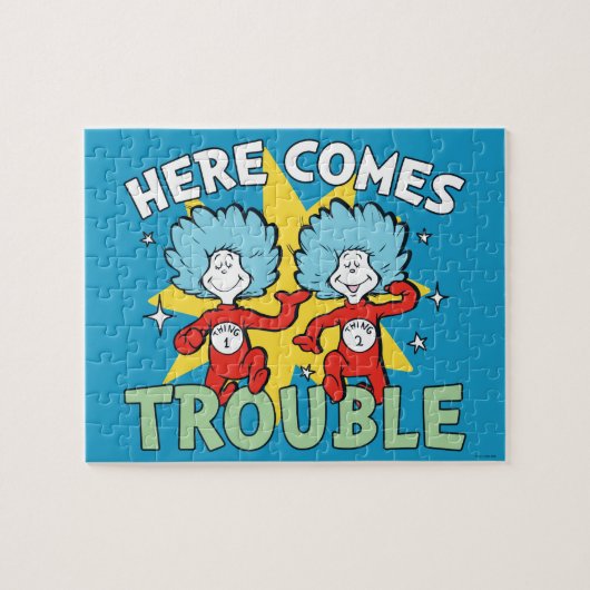 Dr. Seuss | Het eerste ding twee hier komt problem Legpuzzel (Horizontaal)