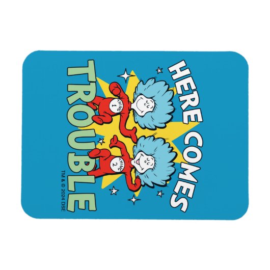 Dr. Seuss | Het eerste ding twee hier komt problem Magneet (Horizontaal)