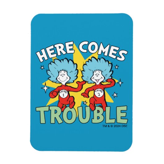 Dr. Seuss | Het eerste ding twee hier komt problem Magneet (Verticaal)